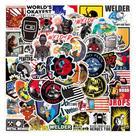 Pacote de adesivos para soldagem de 50 unidades - Funny Welder Skull Helmet