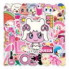 Pacote de adesivos Pink Cartoon, 52 peças de vinil impermeável para crianças Pacote de adesivos Pink Cartoon, 52 peças de vinil impermeável para crianças