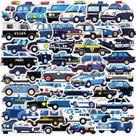 Pacote de adesivos Police Car Cartoon Patrol Vehicle 50 unidades