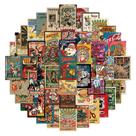 Pacote de adesivos, pôster retrô vintage, 60 peças em estilo americano