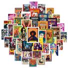 Pacote de adesivos, pôsteres de música de rock, anime, vinil impermeável, 50 unidades