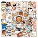 Pacote de adesivos Retro Café Coffee, 60 unidades de decalques de vinil