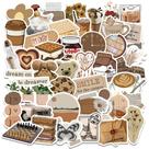 Pacote de adesivos Retro Ins Style Vinyl Brown Aesthetic 60 unidades