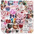 Pacote de adesivos romântico em forma de coração, 50 unidades com tema de amor rosa Pacote de adesivos romântico em forma de coração, 50 unidades com tema de amor rosa