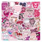 Pacote de adesivos rosa Aesthetic Cute Cartoon Vinyl, 50 unidades