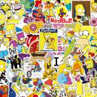 Pacote de adesivos Simpsons Anime, 100 unidades de bastão decorativo de desenho animado Pacote de adesivos Simpsons Anime, 100 unidades de bastão decorativo de desenho animado