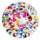 Pacote de adesivos SK8 Anime, vinil impermeável, 50 unidades para laptop