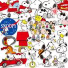 Pacote de adesivos Snoopys Anime 22 peças de desenho animado decorativo de 8 a 10 cm