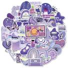 Pacote de adesivos: vinil impermeável Purple World Anime, 50 unidades