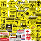 Pacote de adesivos Warning Signs Anime, 40 peças de desenho animado decorativo Pacote de adesivos Warning Signs Anime, 40 peças de desenho animado decorativo