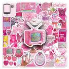 Pacote de adesivos Y2K Pink 50 unidades de vinil impermeável para bricolage Pacote de adesivos Y2K Pink 50 unidades de vinil impermeável para bricolage