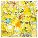 Pacote de adesivos Yellow Aesthetic Cute Cartoon, 50 unidades à prova d'água