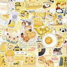 Pacote de adesivos Yellow Aesthetic Cute Cartoon Food, 50 unidades