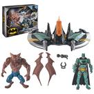 Pacote de Batalha Aérea Batman - DC Comics Toy - Batwing com Batman e Man-Bat