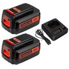 Pacote de bateria Fhybat LBX2540 40V 3,6 Ah, pacote com 2 unidades com carregador