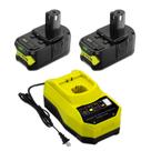 Pacote de bateria JUNWOOD 18V 8.0Ah, pacote com 2 unidades com carregador