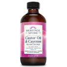 Pacote de bem-estar HERITAGE STORE Óleo de rícino e pimenta caiena 240 ml
