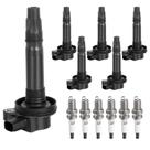 Pacote de bobinas de ignição e conjunto de velas de ignição para Ford Edge Fusion