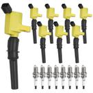 Pacote de bobinas de ignição e velas de ignição para Ford 4.6L 5.4L V8