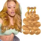 Pacote de cabelo AuokMar 27 Body Wave Honey Blonde 8a 150% de densidade
