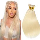 Pacote de cabelo AuokMar 613 Blonde Straight Brazilian 18cmx3