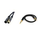 Pacote de cabos de áudio Monoprice XLR macho para fêmea 50 cm + 50 cm