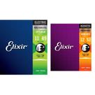 Pacote de cordas de guitarra revestido com elixir elétrico com acústica