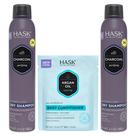 Pacote de cuidados com o cabelo HASK Charcoal Dry Shampoo e Condicionador de Argan Pacote de cuidados com o cabelo HASK Charcoal Dry Shampoo e Condicionador de Argan