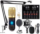 Pacote de equipamento de podcast CofeLife BM-800 Mic com placa de som