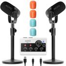 Pacote de equipamento de podcast Movo PodPro-T com 2 CastMic para iPhone/Android