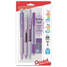 Pacote de escrita Pentel Color Shades Pencil Pens Erasers Violet
