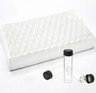Pacote de frascos de vidro de 100 x 4 mL com tampas de rosca fenólicas pretas