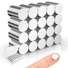 Pacote de ímãs Caturledas 200, 12x2 mm, neodímio redondo, prata
