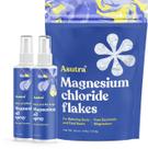 Pacote de magnésio: óleo de magnésio tópico ASUTRA 120 ml (pacote com 2) + saco de 2 kg de flocos de banho de cloreto de magnésio Pacote de magnésio: óleo de magnésio tópico ASUTRA 120 ml (pacote com 2) + saco de 2 kg de flocos de banho de cloreto de magnésio