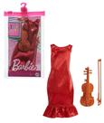 Pacote de moda Barbie Career Violinist com roupas e acessórios