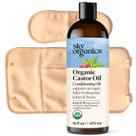 Pacote de óleo de rícino Sky Organics com envoltórios 473 ml 100% orgânico Pacote de óleo de rícino Sky Organics com envoltórios 473 ml 100% orgânico
