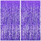 Pacote de papel alumínio roxo Fringe Curtain Katchon Wavy com 2 - 3,25 x 6,5 pés