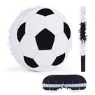 Pacote de pinata de futebol Birchio New com venda e bastão 33x33x10cm