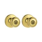 Pacote de projeto Lock Kwikset 243T, latão polido, cilindro único Pacote de projeto Lock Kwikset 243T, latão polido, cilindro único
