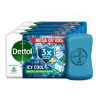 Pacote de sabonete de banho Dettol Icy Cool Menthol 4x100g