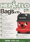 Pacote de sacos de filtro descartáveis Numatic NVM-1CH HepaFlo' 10-Bags