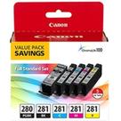 Pacote de tinta Canon PGI-280/CLI-281 5 cores para TS8120, TS6120