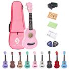 Pacote de Ukulele Soprano 21 Polegadas para Iniciantes com Acessórios