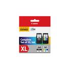 Pacote de valor genuíno do cartucho de tinta Canon PG-260 XL/CLI-261 XL