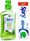 Pacote de xilitol sem álcool para enxaguante bucal e creme dental Spry