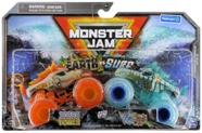 Pacote duplo Toy Truck Monster Jam Earth vs Surf em escala 1:64