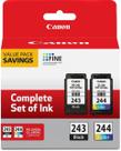 Pacote econômico de cartuchos de tinta Canon PG-243/CL-244 preto/colorido