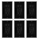 Pacote GFCI Outlet Asani de 20 A com 6 placas de parede, preto 20A/125V
