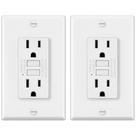 Pacote GFCI Outlets ELECTECK de 15 A com 2 unidades, não resistente a violações, branco