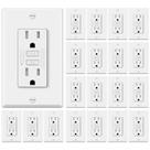 Pacote GFCI Outlets ELECTECK de 15 A e 20 com indicador LED branco